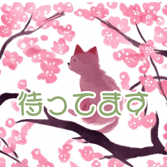 [LINEスタンプ] 日常で使える猫 お花の水彩画