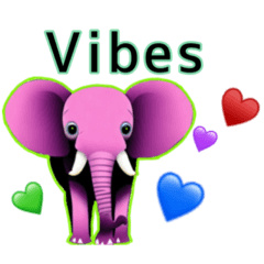 [LINEスタンプ] Pink happy elephant.