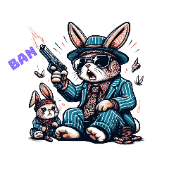 [LINEスタンプ] gangster rabbits ギャングスターラビット