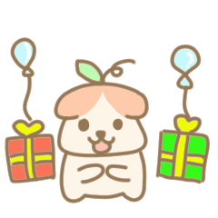 [LINEスタンプ] 動的葉っぱの犬