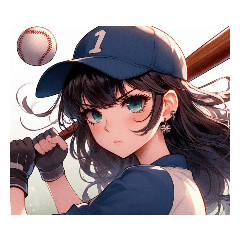 [LINEスタンプ] 野球⚾美少女♪