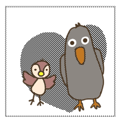 [LINEスタンプ] カラスとスズメ 冬