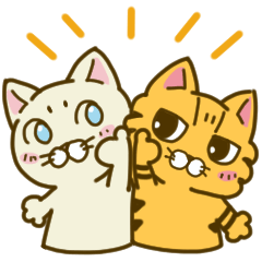 [LINEスタンプ] キジトラとしろねこちゃん2