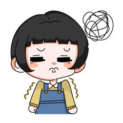 [LINEスタンプ] 黒髪おかっぱちゃんスタンプ