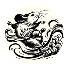 [LINEスタンプ] 鳥獣戯画風ネズミ1