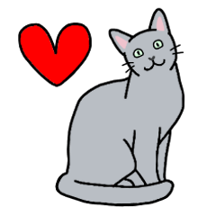 [LINEスタンプ] 猫種別ロシアンブルー(英語Ver)