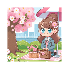 [LINEスタンプ] 花見場所取り