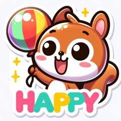[LINEスタンプ] しあわせなリスの瞬間
