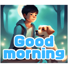 [LINEスタンプ] 可愛い少年と愛犬りゅうスタンプの画像（メイン）