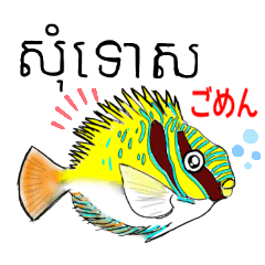 [LINEスタンプ] 海水魚リロの仲間たち(クメール語と日本語)の画像（メイン）