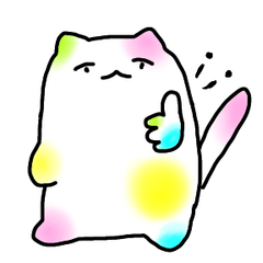 [LINEスタンプ] 使いやすいカラフルなネコ