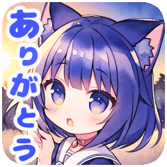 [LINEスタンプ] 水彩画プレミアム猫耳ちゃん高品質スタンプ