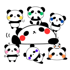 [LINEスタンプ] 虹色7パンダくん【関西弁】