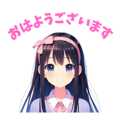 [LINEスタンプ] カチューシャの女の子