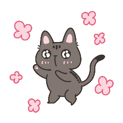 [LINEスタンプ] 茶色い猫 春猫