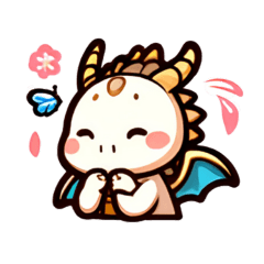 [LINEスタンプ] ほっこり春ドラゴン