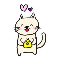 [LINEスタンプ] ネコとヒヨコの毎日♡【大きくて見やすい】