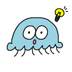 [LINEスタンプ] 水色のくらげ