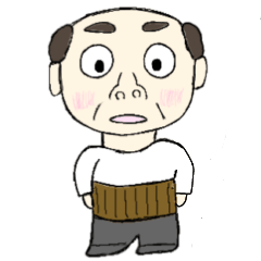 [LINEスタンプ] デカ目おじさん