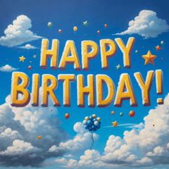 [LINEスタンプ] Happy Birthday！ Blue sky BIGSticker