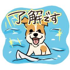 [LINEスタンプ] サーフィンわんこ