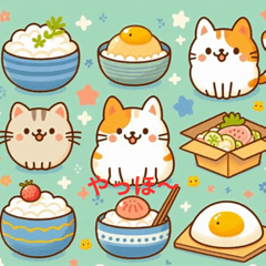 [LINEスタンプ] かわいい猫どんぶり