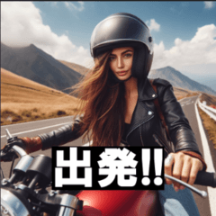 [LINEスタンプ] バイク乗り（ツーリング用）