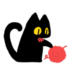 [LINEスタンプ] Black cat with red ribbon