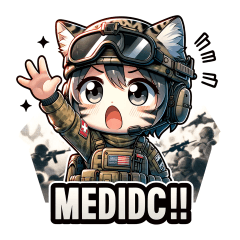 [LINEスタンプ] Cat in FPS Action: Anime Stickers