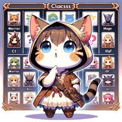 [LINEスタンプ] Tabby Cat's RPG Adventure Chibi Stickers