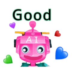 [LINEスタンプ] Pink AI robot