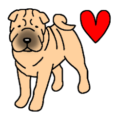 [LINEスタンプ] 犬種別シャーペイ(英語Ver)