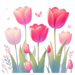 [LINEスタンプ] チューリップお花アートスタンプの画像（メイン）