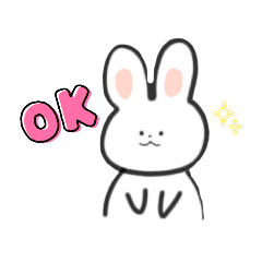 [LINEスタンプ] 気ままなしろうさぎ