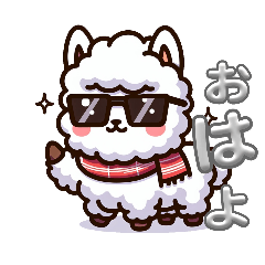 [LINEスタンプ] 毎日使えるシンプルデカ文字略語アルパカ