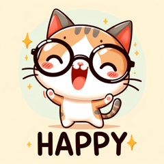 [LINEスタンプ] メガネ猫の日常