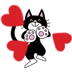 [LINEスタンプ] 動く！黒ネコ ヨフィ