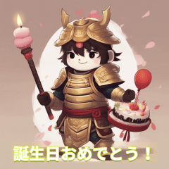 [LINEスタンプ] かわいい武士