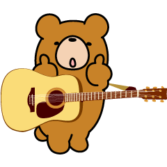 [LINEスタンプ] クマの日常。ギター（アコギ）弾きます。の画像（メイン）