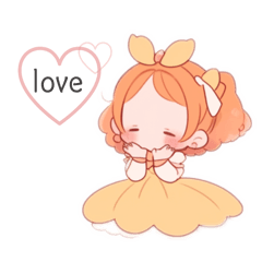 [LINEスタンプ] ふわふわcute girl