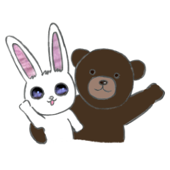 [LINEスタンプ] うさぎのハピラビ＆くまのくまたん