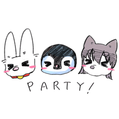 [LINEスタンプ] 仲良し3匹！！ペン猫ケモちゃん