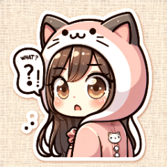 [LINEスタンプ] 猫の帽子をかぶった女の子スタンプ