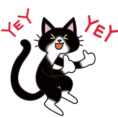 [LINEスタンプ] 動く！黒ネコ ヨフィ English