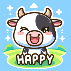 [LINEスタンプ] 幸せな牛の感情たち