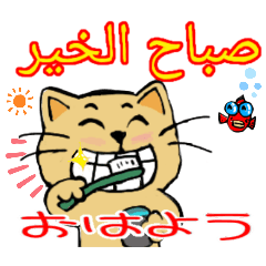 [LINEスタンプ] 猫のリロ君だよ(アラビア語と日本語)の画像（メイン）
