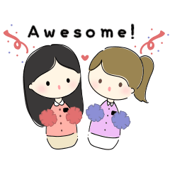 [LINEスタンプ] かわいい姉妹宣教師たち 1 英語ver