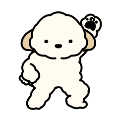 [LINEスタンプ] 踊るクリーム犬の画像（メイン）