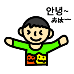 [LINEスタンプ] はっぴーもんすたーの日常韓国語verの画像（メイン）