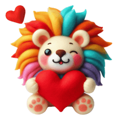 [LINEスタンプ] 幸せな虹のライオン